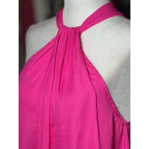DO+BE Blouse Womens Size Small Pink Tropical Swirl Lined Halter Tank Flowy CHIC - Picture 3 of 9